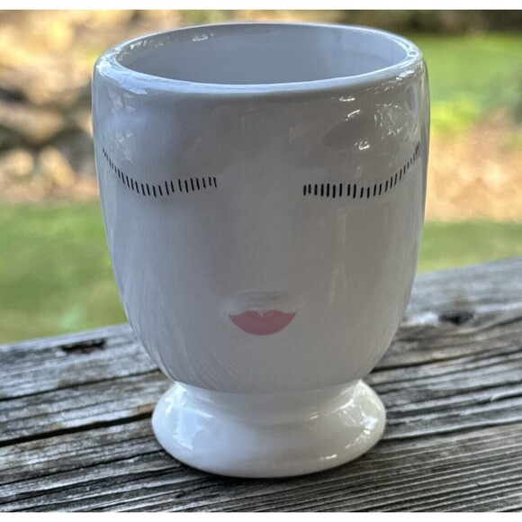 Unbranded Other - Woman's Face Pot Small Succulent Planter Plant Pot Makeup Brush Holder 3.5" Tall